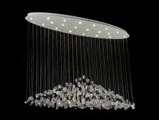 NEWPORT 8200 8230/140 С oval white clear , Люстра, Matte white Сlear glass L140*40*H100 cm GU4 20*5W