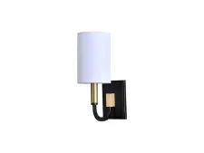 NEWPORT 35200 35201/A black+brass , Бра, Black+brass Shade white D12*H30,8*SP20,3 cm E14 1*40W