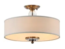 NEWPORT 31300 31309/PL black brass , Потолочный светильник, Black brass Clear glass Shade beige D70*H43,5 cm E27 9*25W