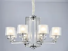 NEWPORT 4400 4408+1/C chrome , Люстра, Chrome Clear crystal Clear glass D86*H52,5 cm E14 8*40W+ LED 2*5W