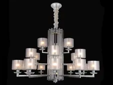 NEWPORT 4400 4412+6+3/C chrome , Люстра, Chrome Clear crystal Clear glass D130*H86 cm E14 21*40W + LED 2*5W