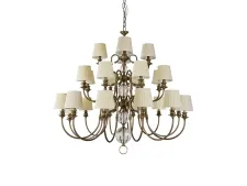 NEWPORT 3100 31010+12/C black brass без абажуров , Люстра, Black brass Clear glass D130*H120/220 cm Е14 24*40W